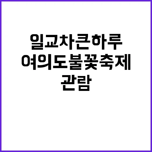 일교차 큰 하루 여의도 불꽃축제 관람 필수!