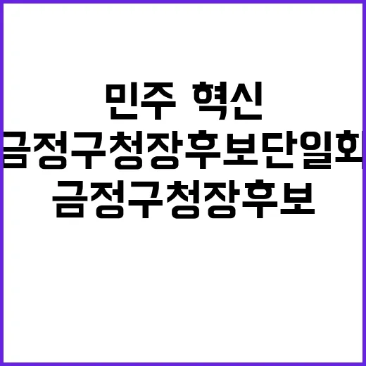 금정구청장 후보 단일화 민주·혁신 갈등 폭발!