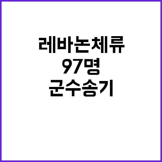 군 수송기 무사 귀국한 97명 레바논 체류 시민!