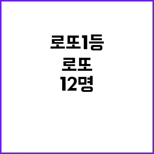 로또 1등 당첨자 12명 22억8000만원 주인공!