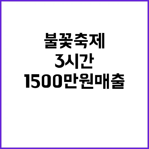 불꽃축제 단 3시간 만에 1500만원 매출!