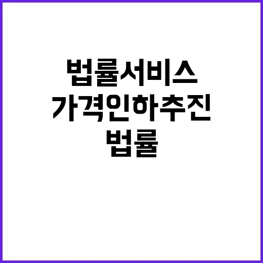 법률서비스 가격 인하 추진! 하지만 진실은?