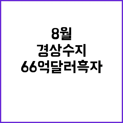 경상수지 8월 66억 달러 흑자 무엇이 문제?