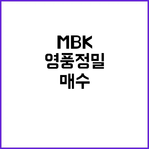 MBK 동결 최윤범 영풍정밀 매수 상향의 진실?