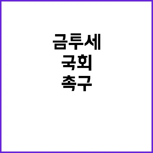 금투세 국회 빠른 …