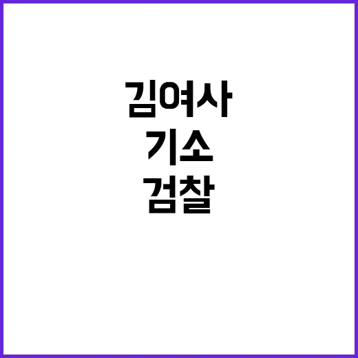 김여사 기소 검찰의 국민 납득 과제 있다!