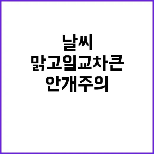 안개 주의! 맑고 일교차 큰 날씨 예보