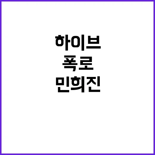 하이브 법정 공방 민희진 배신 주장 폭로!