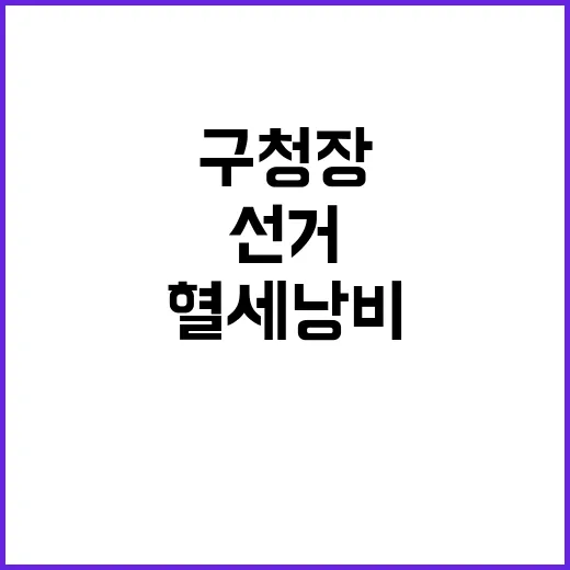 구청장 선거 혈세 …