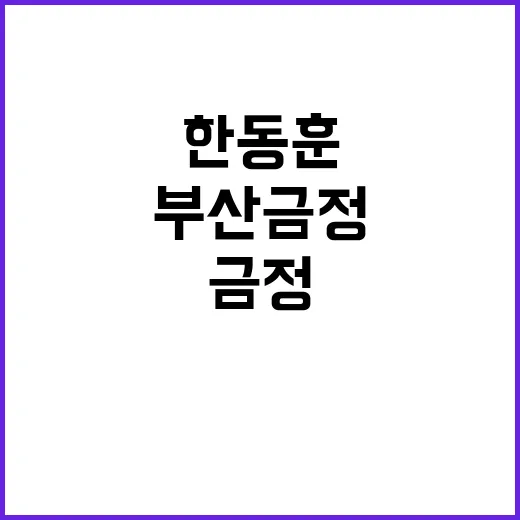 한동훈 부산 금정 …