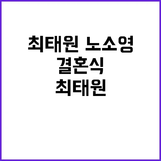 이혼 최태원·노소영 딸의 결혼식 철통보안!