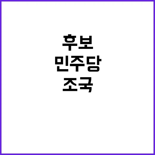 조국 민주당 후보 …