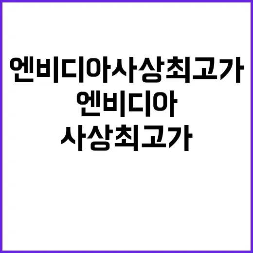 엔비디아 사상최고가의 비밀 공개! 클릭하러 가세요!