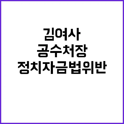 공수처장 김 여사 정치자금법 위반 가능성 제기!