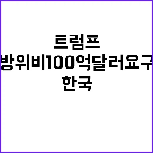 한국 방위비 100억 달러 요구한 트럼프의 발언!