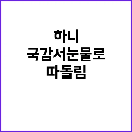 하니 국감서 눈물로…