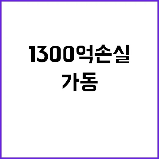 1300억 손실 김상태 사장 비상대책반 가동!