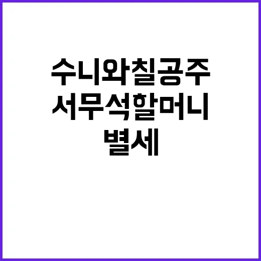 수니와칠공주 서무석 할머니 암 투병 중 별세!