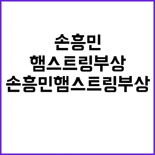 손흥민 햄스트링 부상 방치 시 허리통증 주의!