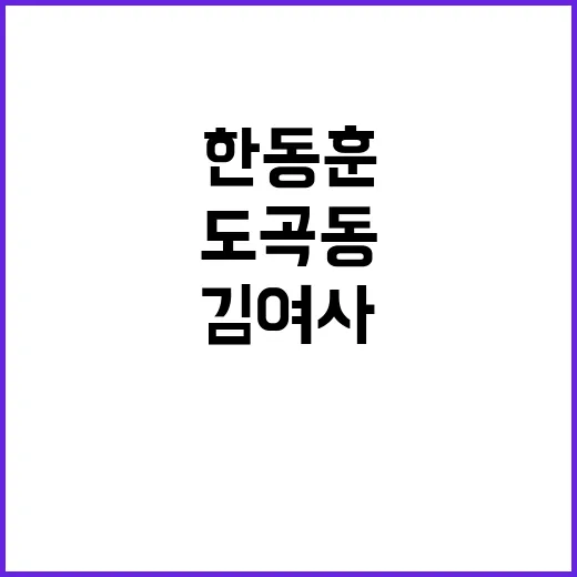 한동훈 원조 김여사 라인 폭로! 도곡동 칠상시?