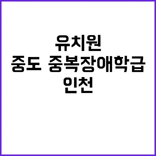 인천 유치원 중도·중복장애 학급 신설 소식!