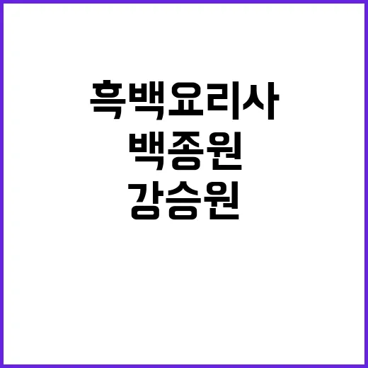 “흑백요리사” 강승원 백종원 질문에 진솔한 답변!