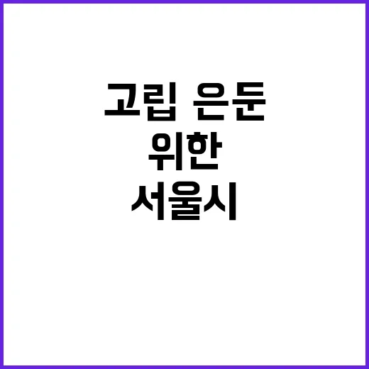 서울시 고립·은둔 …