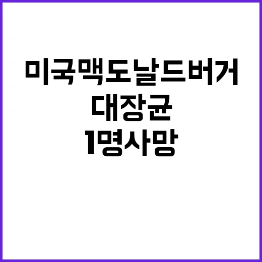 대장균 미국 맥도날드 버거로 1명 사망!