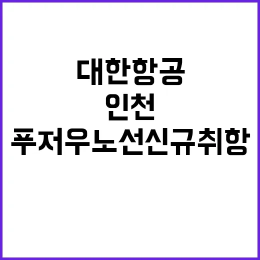 대한항공 인천푸저우…