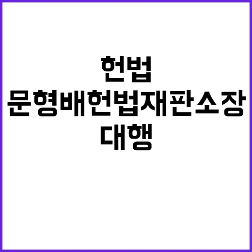 최선임 문형배 헌법재판소장 직무대행 선택됐다!