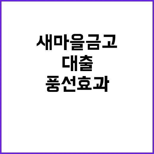 새마을금고 다주택자 대출 중단으로 풍선효과 저지!