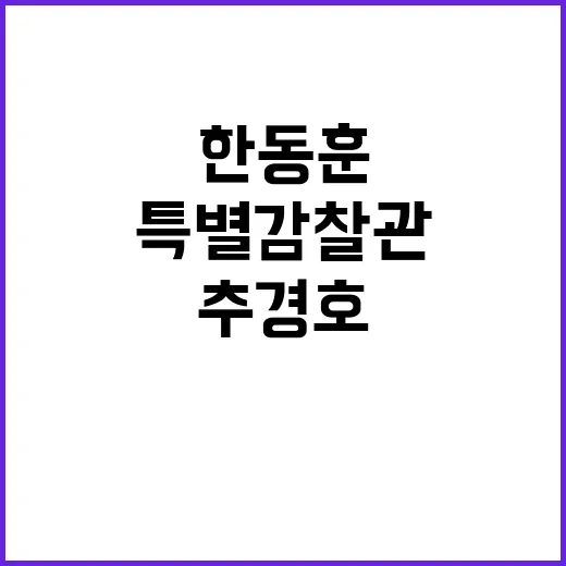 특별감찰관 한동훈의…