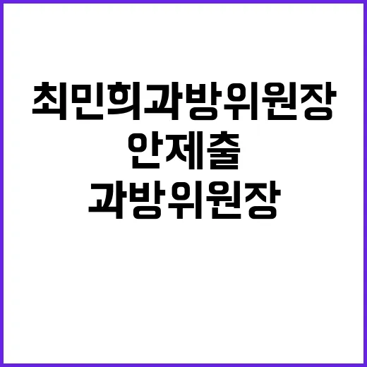 징계안 제출 최민희 과방위원장 국민의힘의 결정!