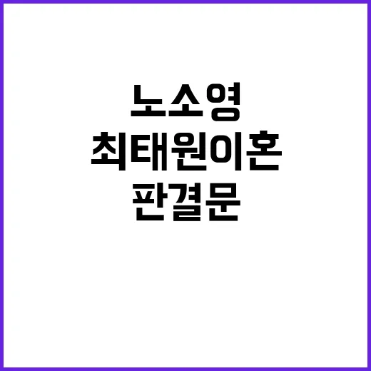 최태원 이혼 수정 노소영 판결문 심리 공개!