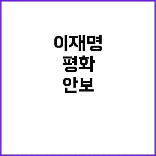 평화 최고의 안보라고 이재명 주장하다!