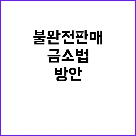 금소법 불완전판매 정책방안 시급 논의 필요!