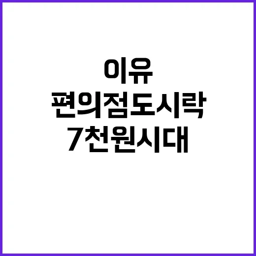 편의점 도시락 7천원 시대의 이유는?