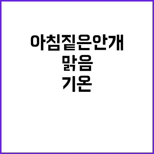 ‘맑음’ 수요일 아…