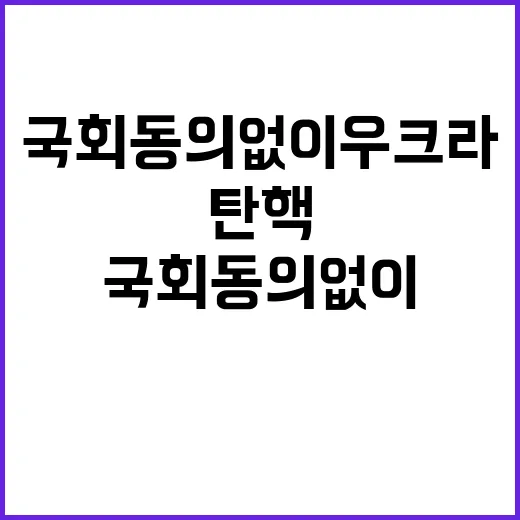 국회 동의 없이 우…