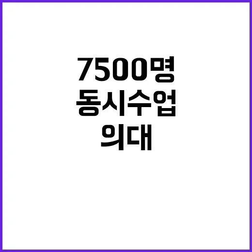 의대 7500명 내년 동시 수업 준비 중!