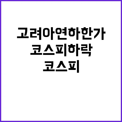 코스피 하락 고려아연 하한가 기록! 이유는?