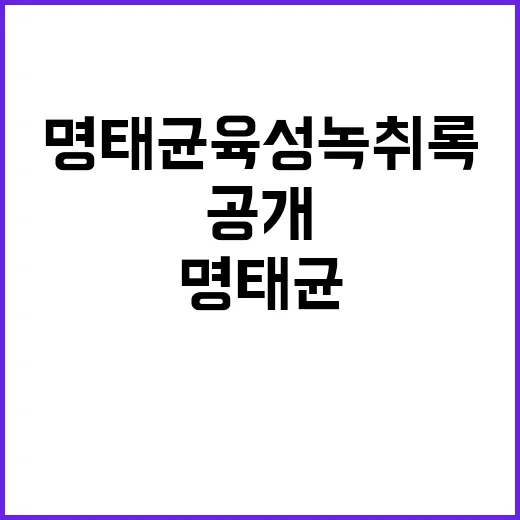 명태균 육성 녹취록…