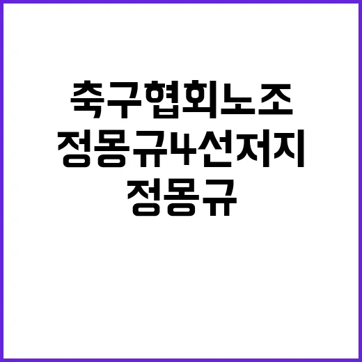 축구협회 노조 정몽규 4선 저지 방법 공개!