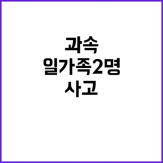 과속주행 사고 귀갓길 일가족 2명 충격!