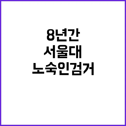 서울대 창문 침입 8년간 노숙인 검거!