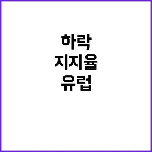 지지율 하락 유럽 정상도 겪는 현실!