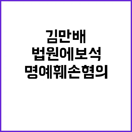 명예훼손 혐의 김만배 법원에 보석 요청!