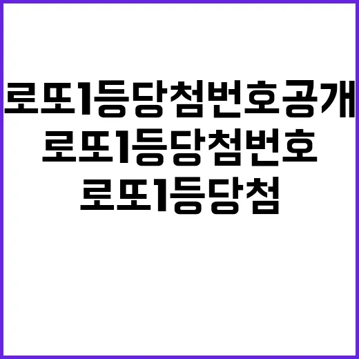 로또 1등 당첨번호 공개! 당신의 운명은?