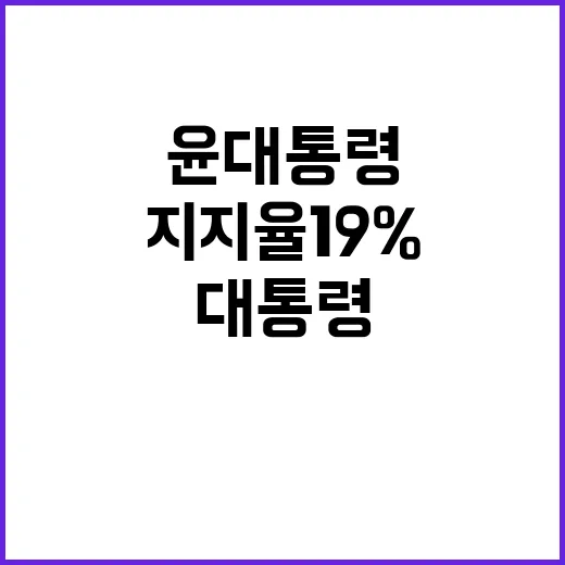 지지율 19% 윤 …