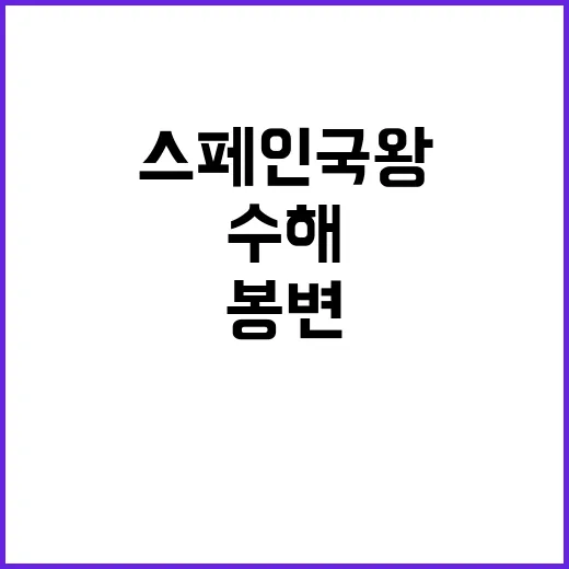 스페인 국왕 수해 현장서 충격적인 욕설에 봉변!